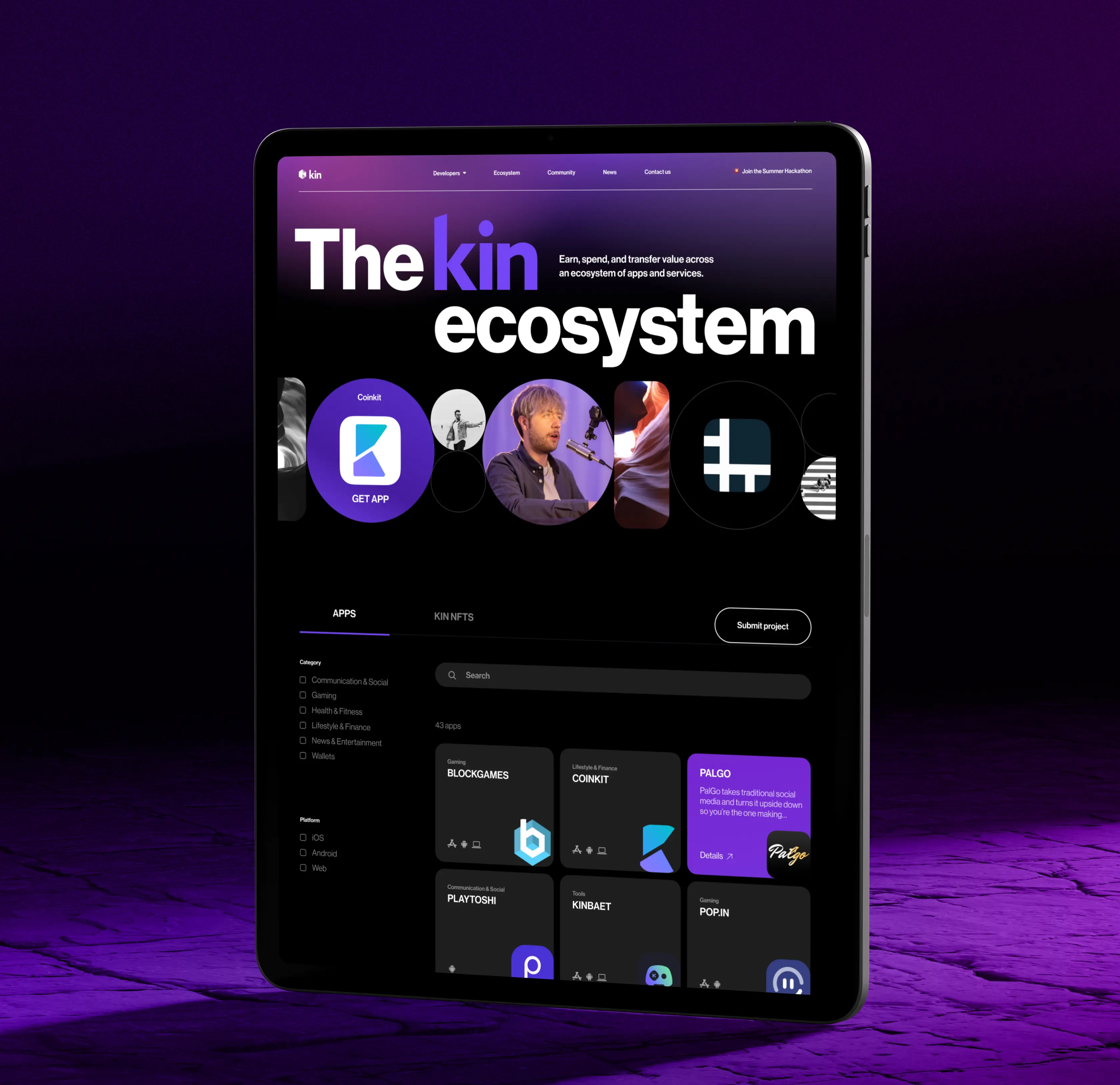 Kin developer portal redesign