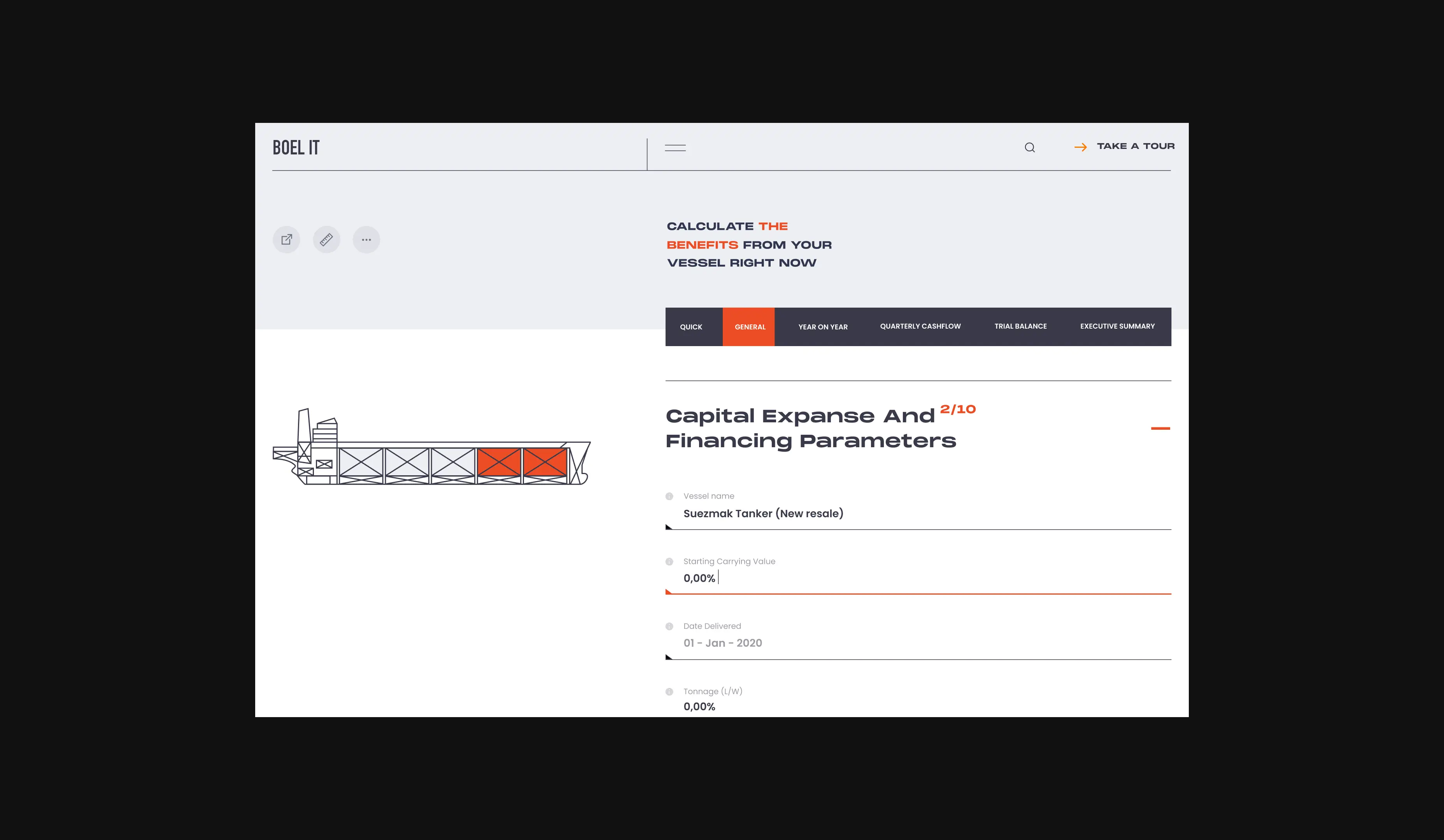 Dynamic cash flow visualization with real-time inputs
