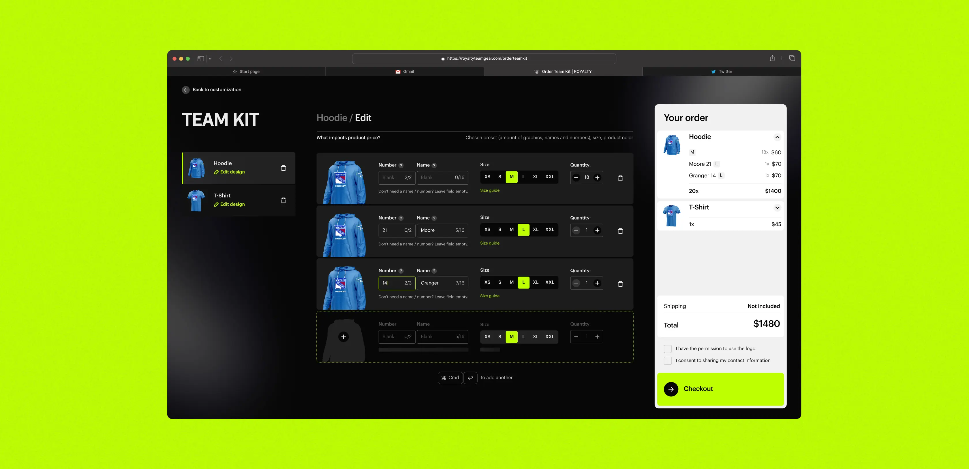 Team store builder and self-service storefront